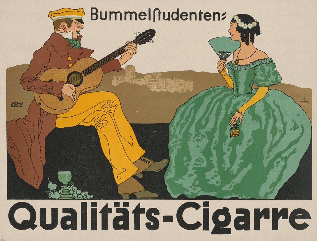 Bummelstudenten Qualitäts-Cigarre by Юлий Клингер, 1911 — digital art print download