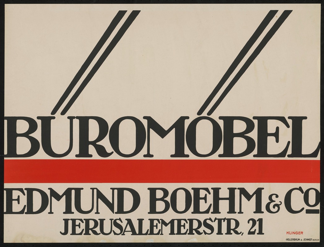 Büromöbel Edmund Boehm by Юлий Клингер, 1910 — digital art print download