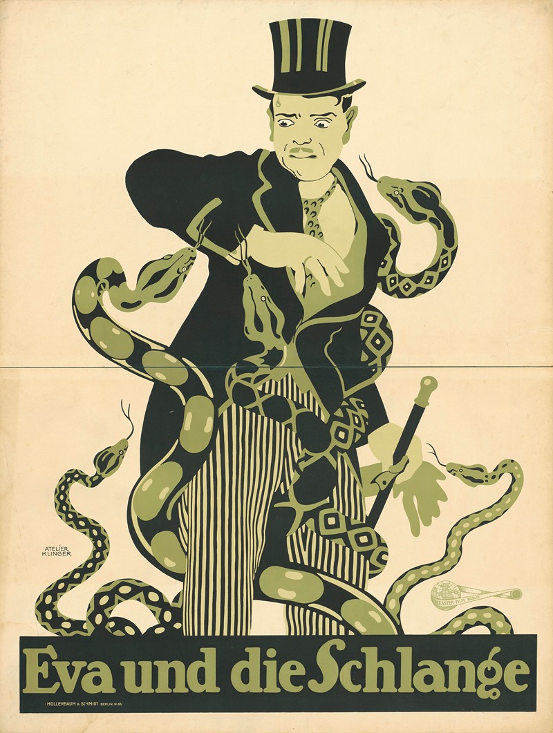 Eva und die Schlange by Юлий Клингер, 1914 — digital art print download