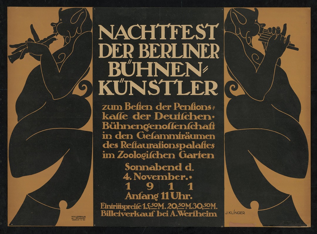Nachtfest Berliner Bühnenkünstler — Julius Klinger