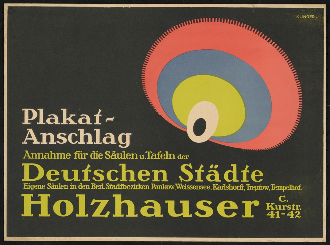 Plakatanschlag Holzhauser by Юлий Клингер, 1914 — digital art print download