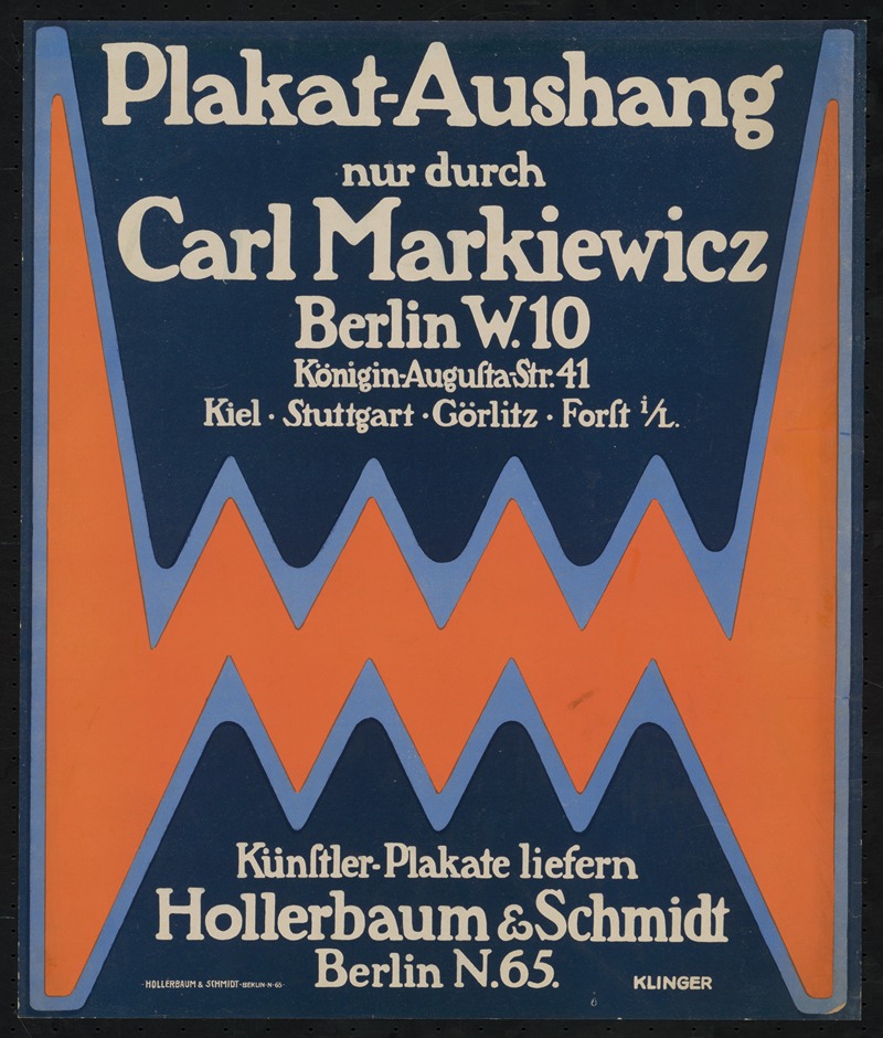 Plakat-Aushang nur durch Carl Markiewicz by Юлий Клингер, 1906 — digital art print download