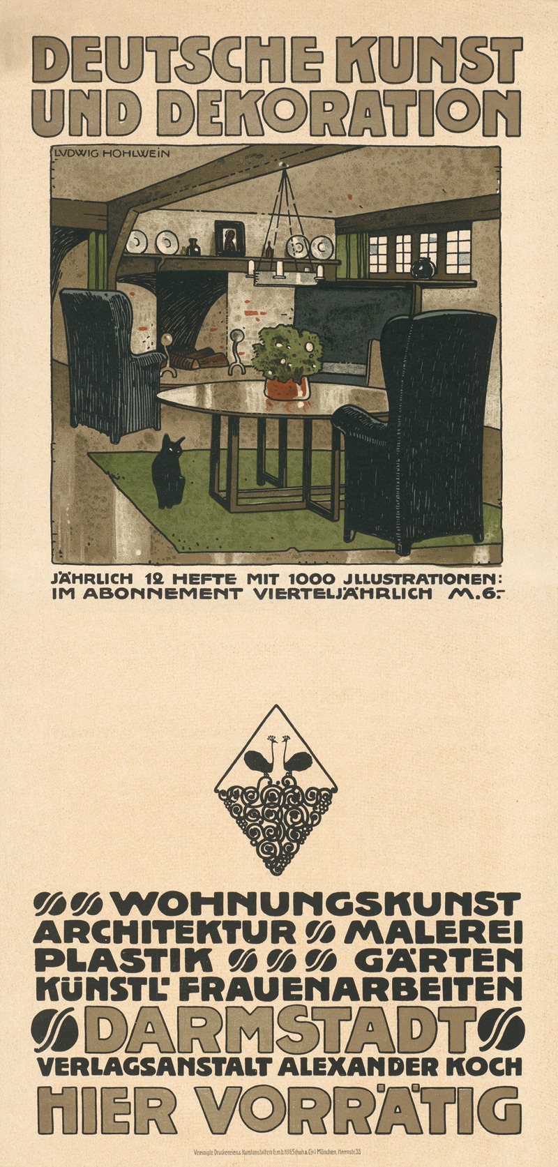 Deutsche Kunst und Dekoration by Ludwig Hohlwein, 1911 — digital art print download