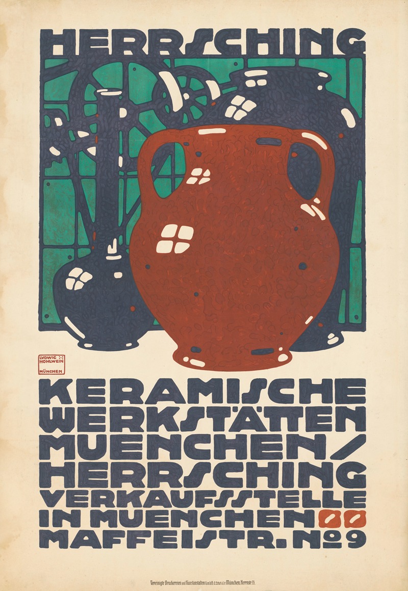 Herrsching. Keramische Werkstätten München by Ludwig Hohlwein, 1910 — digital art print download