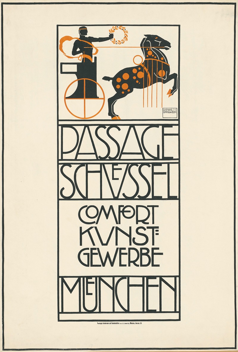 Passage Schüssel. Komfort Kunstgewerbe. München by Ludwig Hohlwein, 1908 — digital art print download