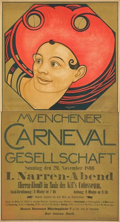 Münchner Karneval Gesellschaft by Ludwig Raders, 1896 — digital art print download