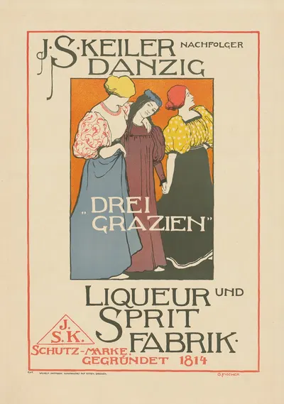 J. S. Keiler Nachfolger Danzig. Likör und Sprit Fabrik by Otto Fischer, 1896 — digital art print download