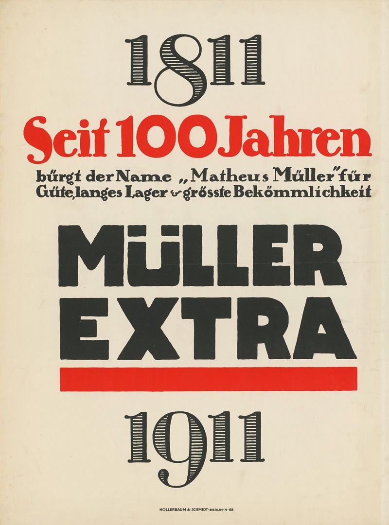 Seit 100 Jahren Müller Extra. 1811-1911 — Paul Scheurich