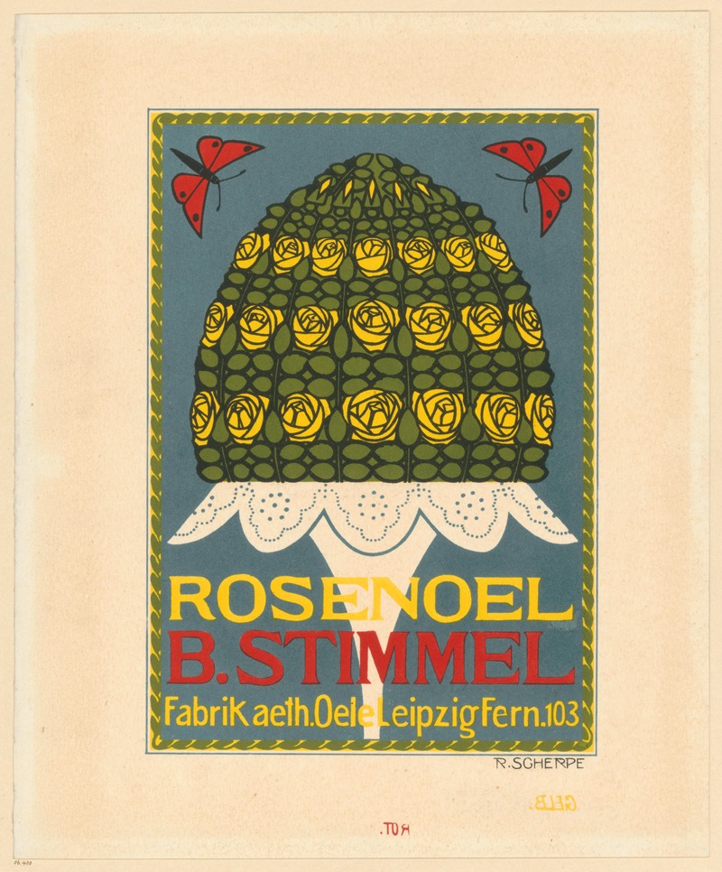 Rosenöl B. Stimmel. Fabrik ätherischer Öle Leipzig — R. Scherpe