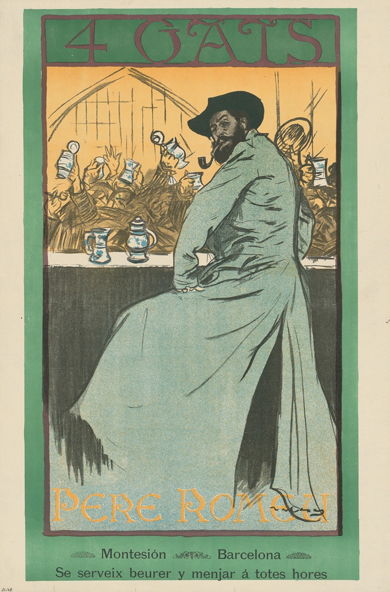 4 Gats. Pere Romeu by Рамон Касас, 1900 — digital art print download