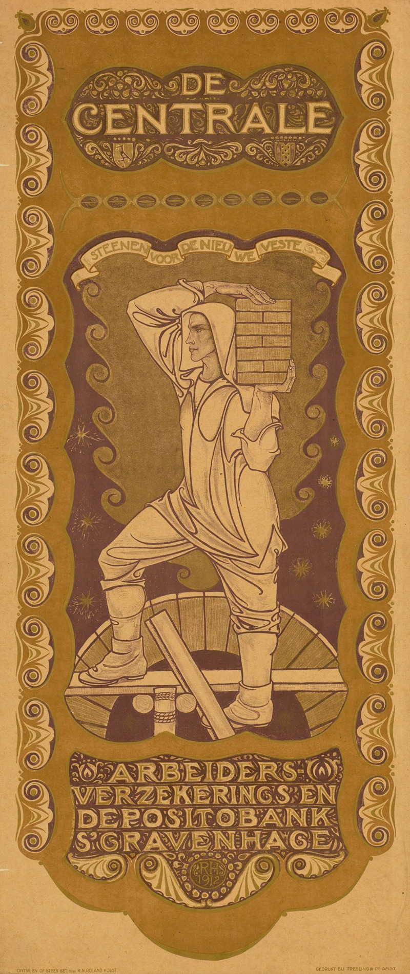 De Centrale. Arbeiders Verzekerings by Ричард Николаус Роланд Хольст, 1912 — digital art print download