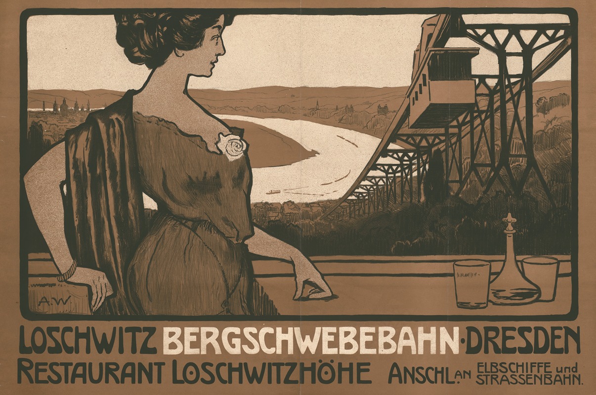 Loschwitz Bergschwebebahn Dresden. Restaurant Loschwitzhöhe — Theodor Beyer Kunstanstalt
