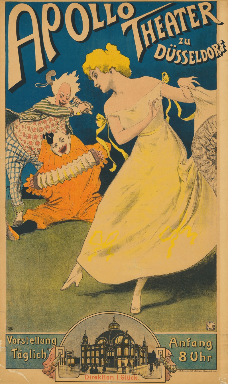 Apollo Theater Düsseldorf by Verlag L. Schwann, 1899 — digital art print download