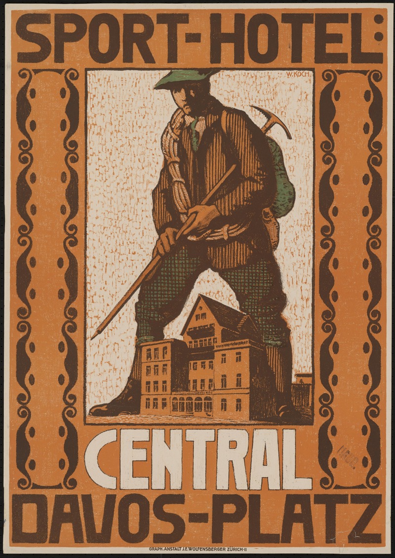Sport-Hotel Central Davos by Walter Koch, 1905 - 1915 — digital art print download