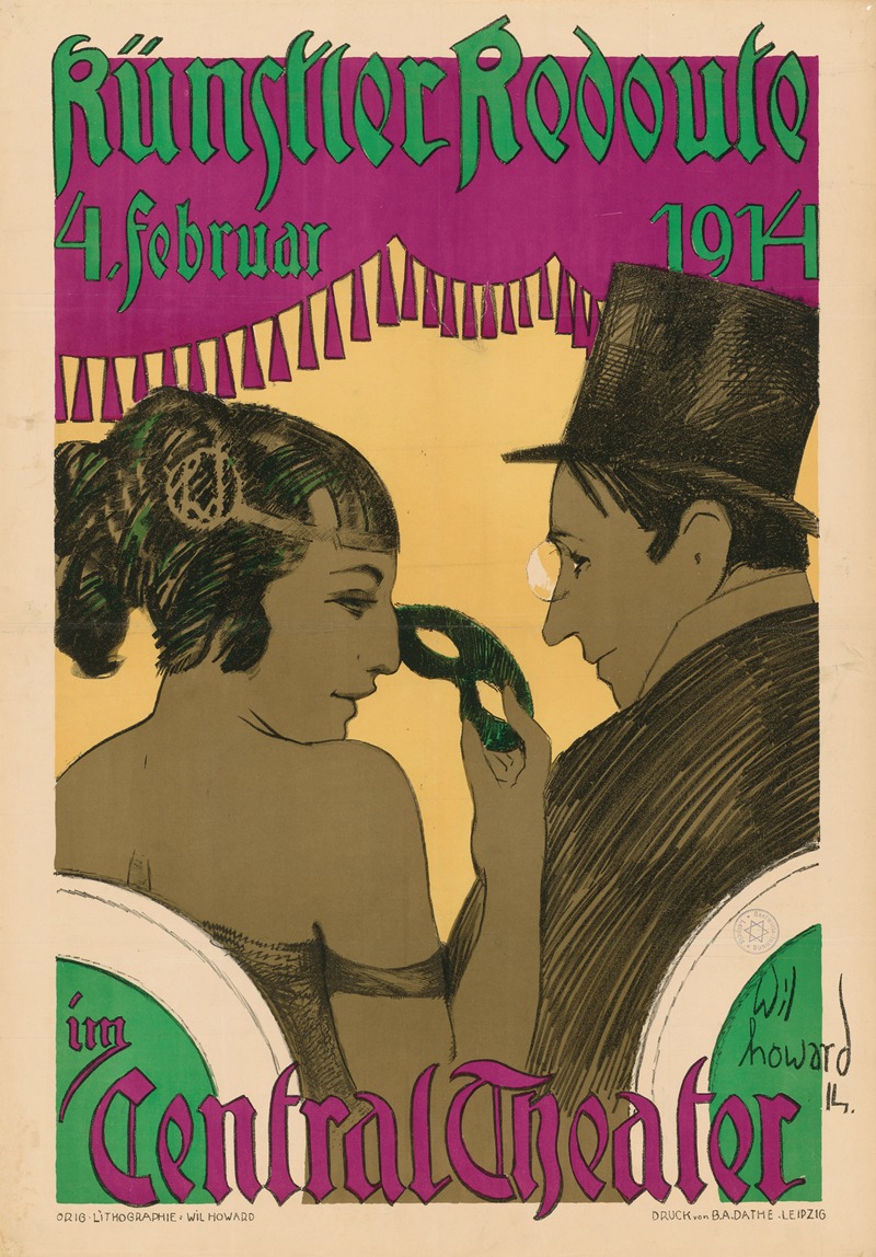 Künstler Redoute 1914 by Wil Howard, 1914 — digital art print download