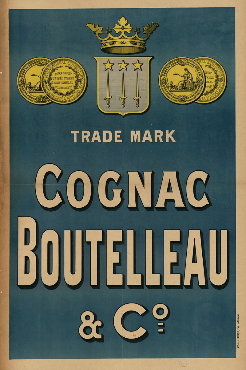 Trade mark – Cognac Boutelleau & C° by Affiches Pichot, 1899 — digital art print download