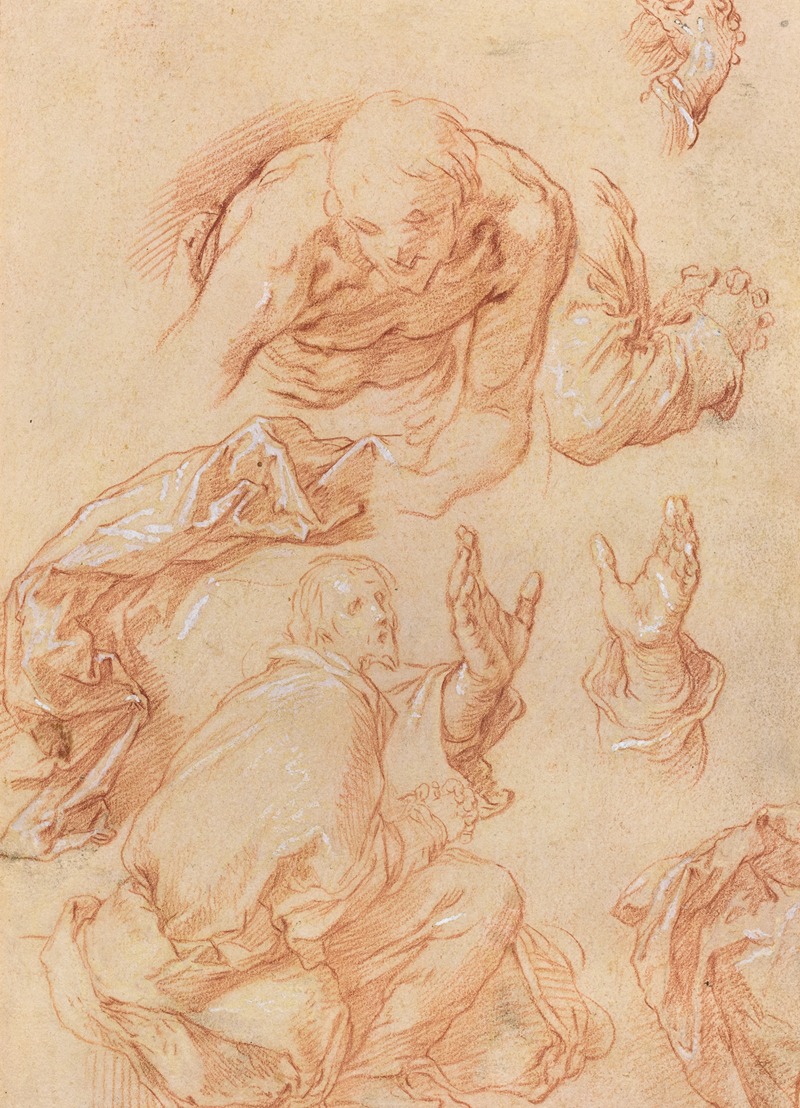 Studies of Hands and Bending Figures — Abraham Bloemaert