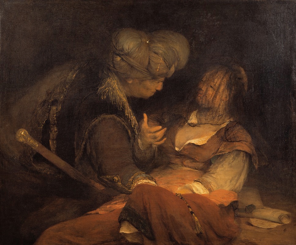 Judah and Tamar by Аерт де Гелдер, c. 1700 — digital art print download