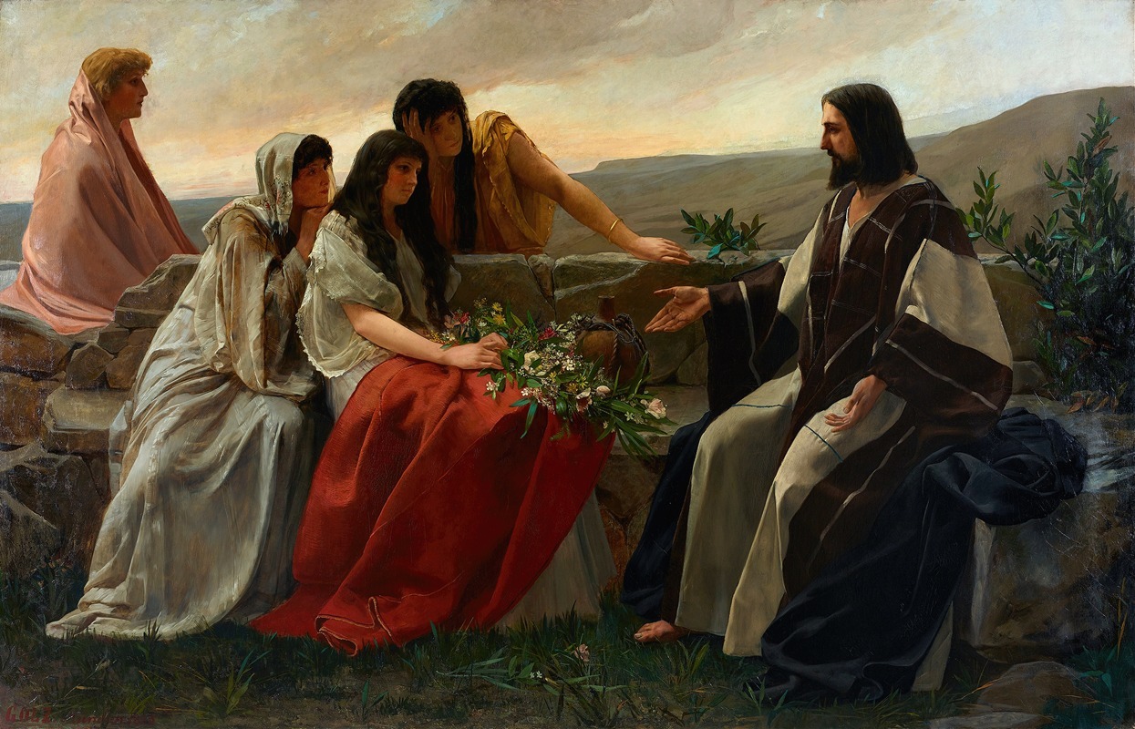 Christ and women by Александр Деметриус Гольц, 1885 — digital art print download