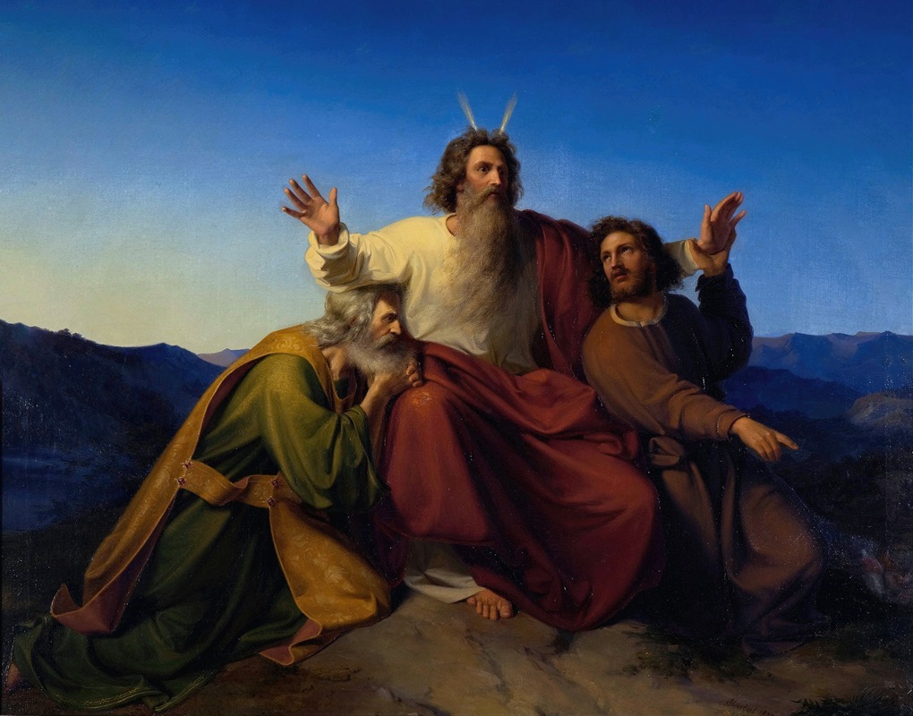 Moses, Aaron and Hur by Александр Хеубель, 1837 — digital art print download