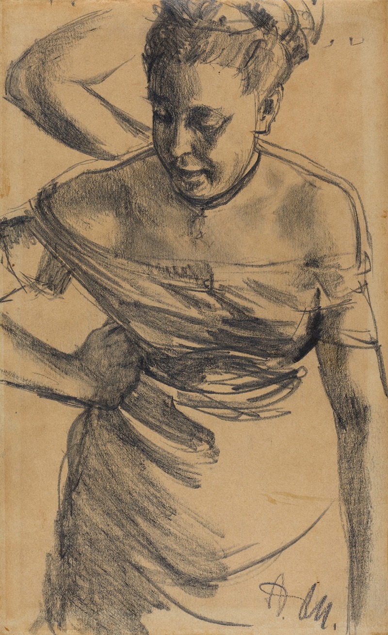 Study of a Woman by Адольф фон Менцель — digital art print download