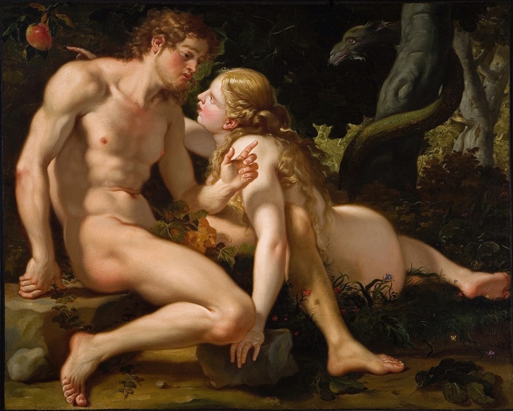 Adam and Eve by Антонио Молинари, 1701-1704 — digital art print download