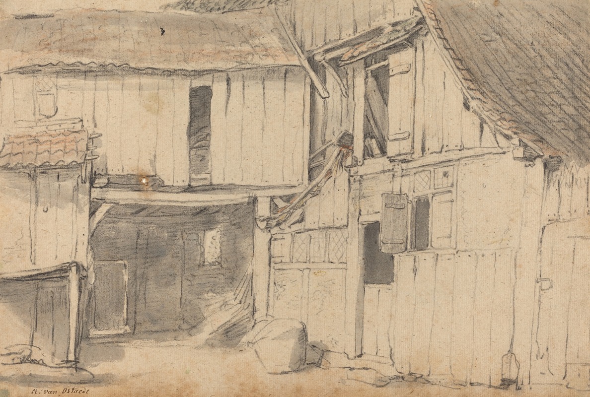 Interior of a Courtyard by After Isack van Ostade — digital art print download