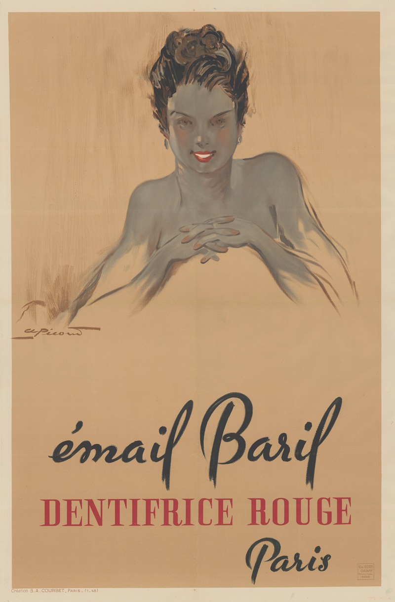 Email Baril, dentifrice rouge, Paris by Андре Пекуд, 1943 — digital art print download
