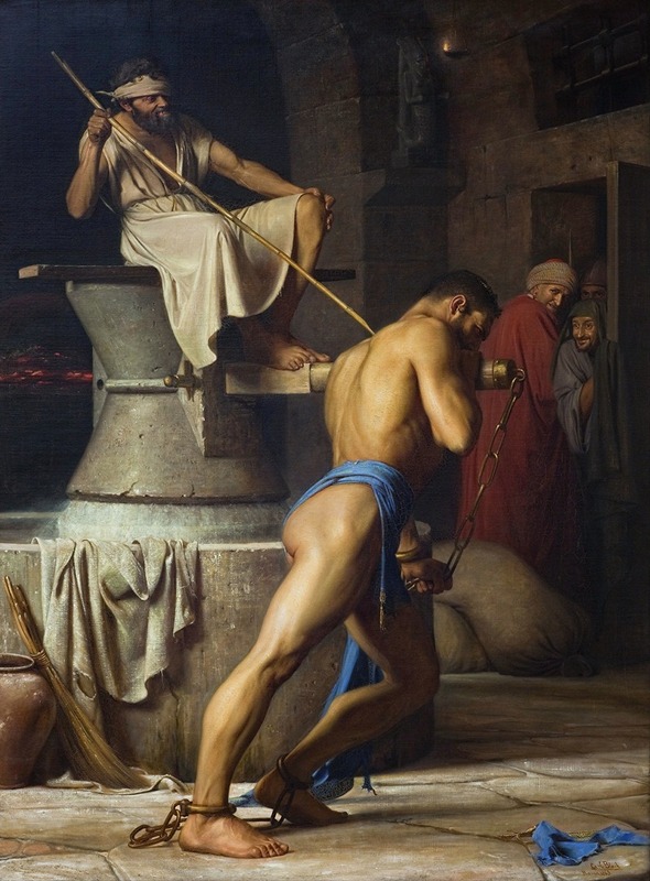 Samson and the Philistines by Карл Блох, 1863 — digital art print download