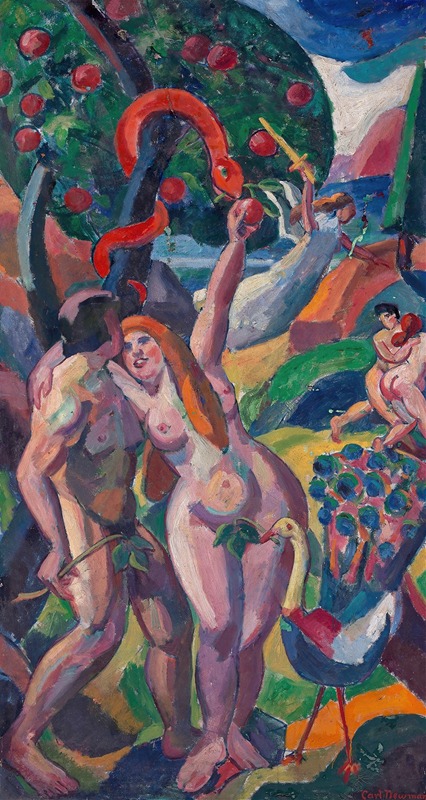 Adam and Eve by Карл Ньюман — digital art print download