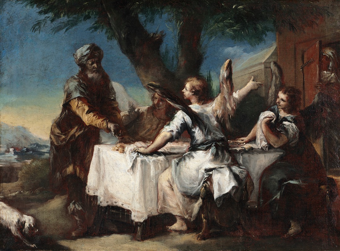 Abraham Welcoming the Three Angels by Франческо Гуарди — digital art print download