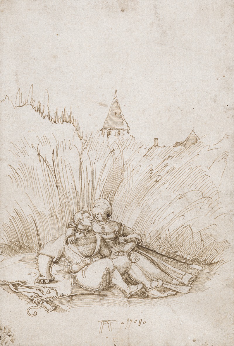 Lovers in a Cornfield by Альбрехт Альтдорфер, 1508 — digital art print download