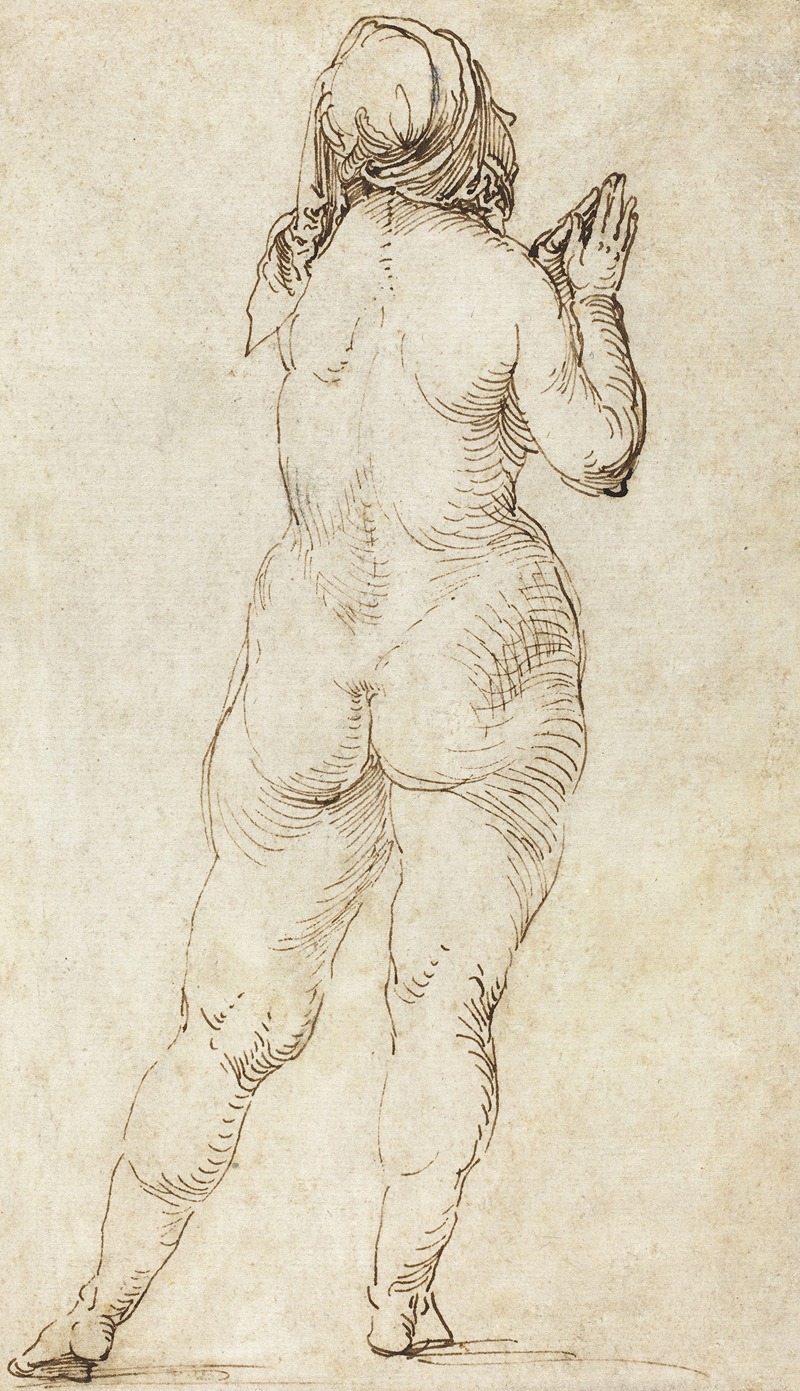 Female Nude Praying by Альбрехт Дюрер, 1497-1500 — digital art print download