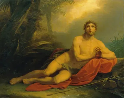 John in the desert by Генрих Фридрих Фюгер, 1814 — digital art print download