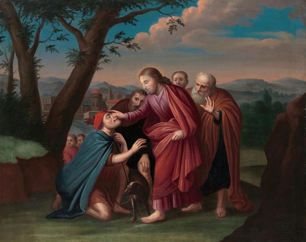 Christ Healing the Blindman by Герардус Дуйкинк I — digital art print download