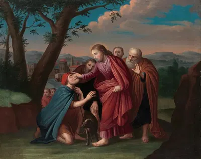 Christ Healing the Blindman by Герардус Дуйкинк I — digital art print download
