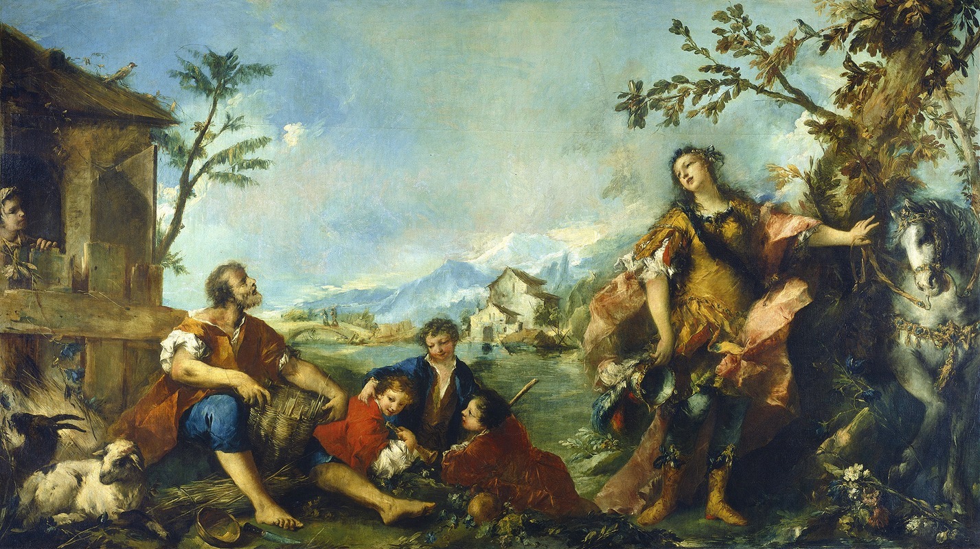 Erminia and the Shepherds by Джованни Антонио Гварди, 1750-1755 — digital art print download