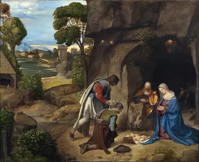 The Adoration of the Shepherds by Giorgione, 1505-1510 — digital art print download