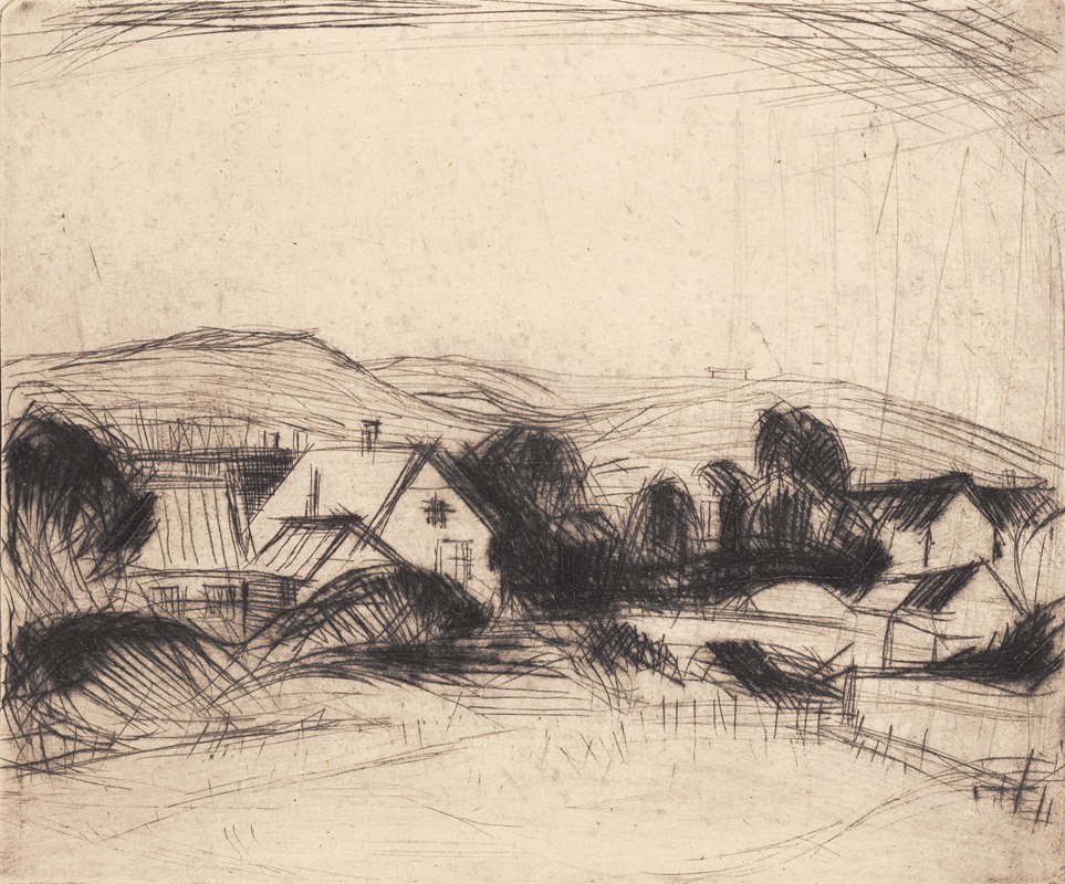 En landsby by Альфред Симонсен, 1929 - 1935 — digital art print download