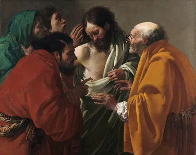 The Incredulity of Thomas by Hendrick Ter Brugghen, c. 1622 — digital art print download