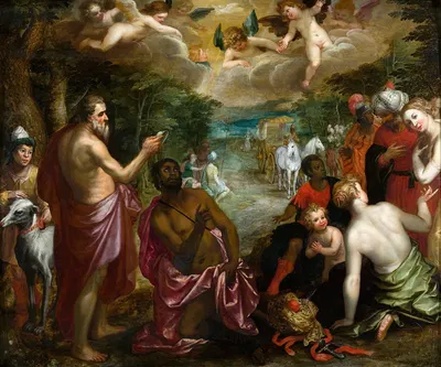 The Baptism of the Chamberlain of Queen Candace of Ethiopia by Hendrik van Balen — digital art print download