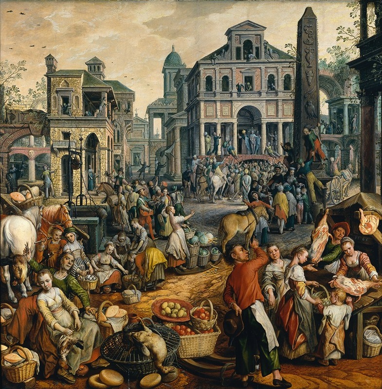 Market Scene with Ecce Homo by Иоахим Бёйкелар — digital art print download