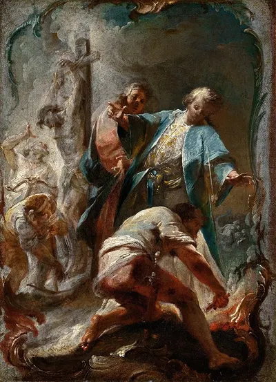 Scenes from the Life of Saint Arianus by Иоганн Вольфганг Баумгартнер, 1755 — digital art print download