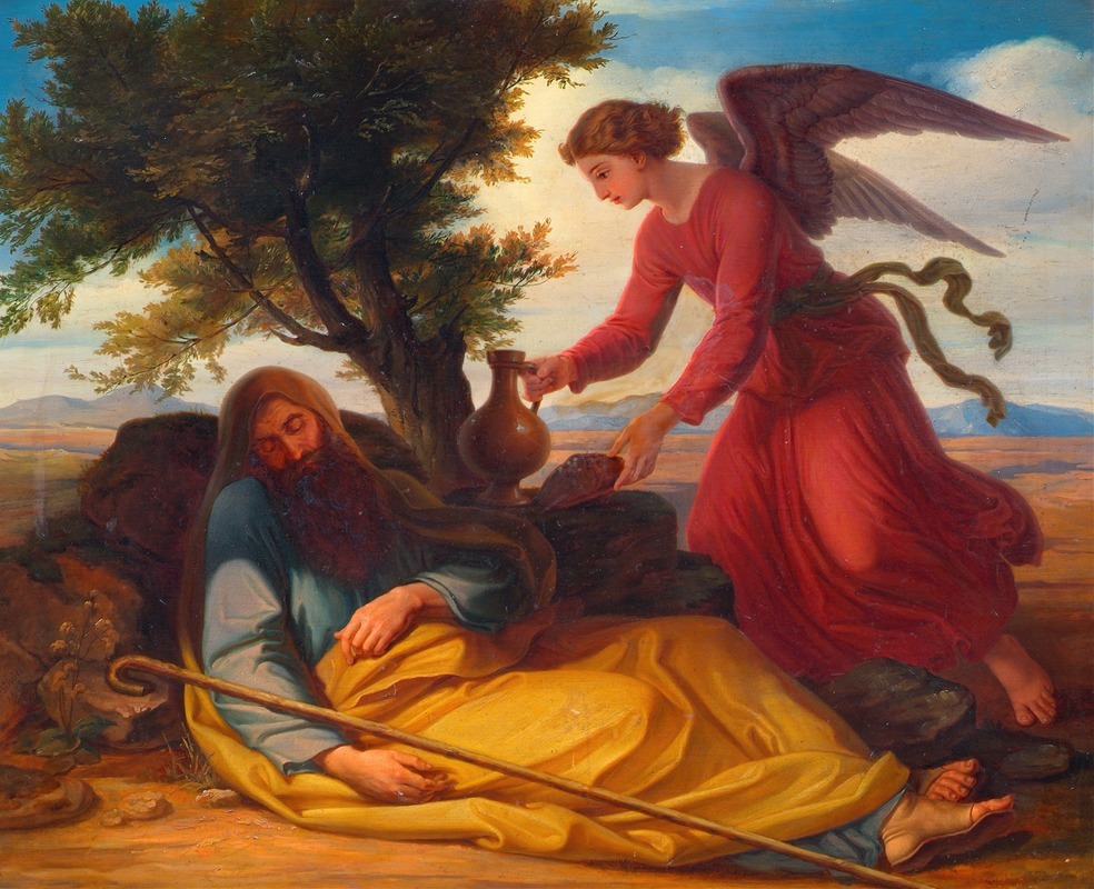 Jacob's feeding in the desert by Йозеф Биндер, 1848 — digital art print download