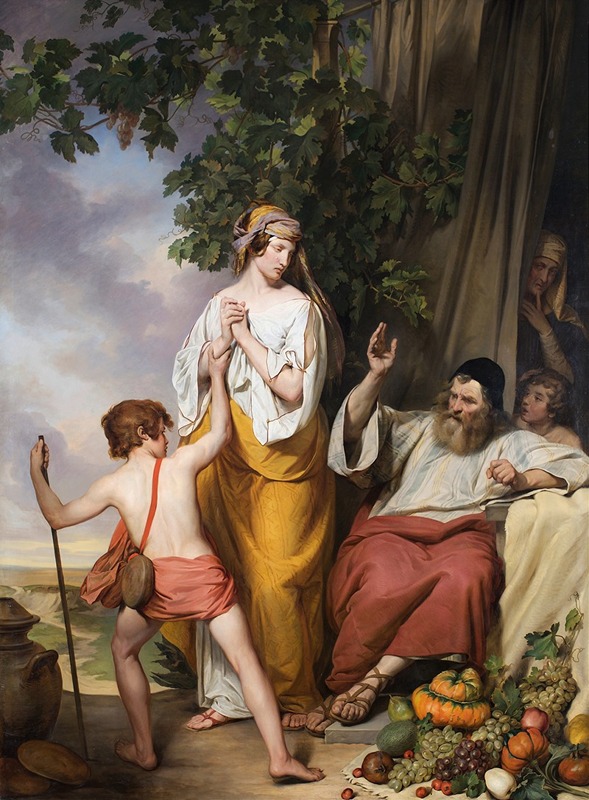 Abraham rejects Hagar and Ismael by Йозеф Данхаузер, 1835-1836 — digital art print download