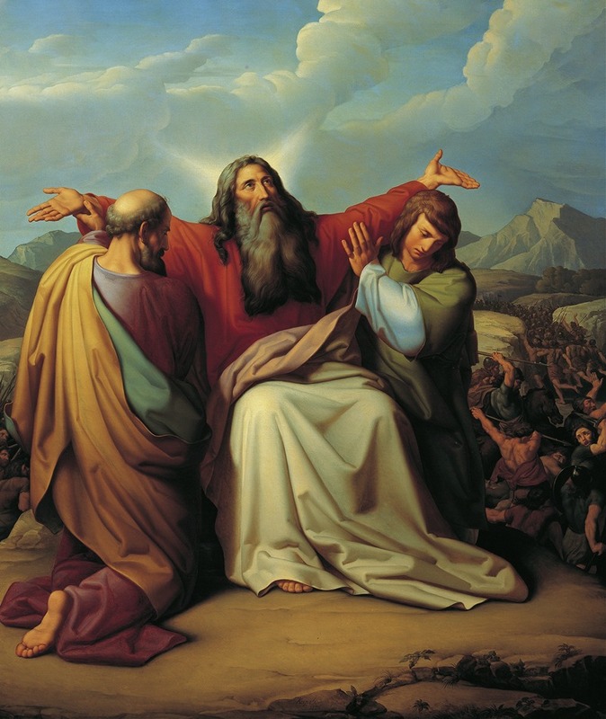 Moses praying for victory by Leopold Kupelwieser, 1836 — digital art print download