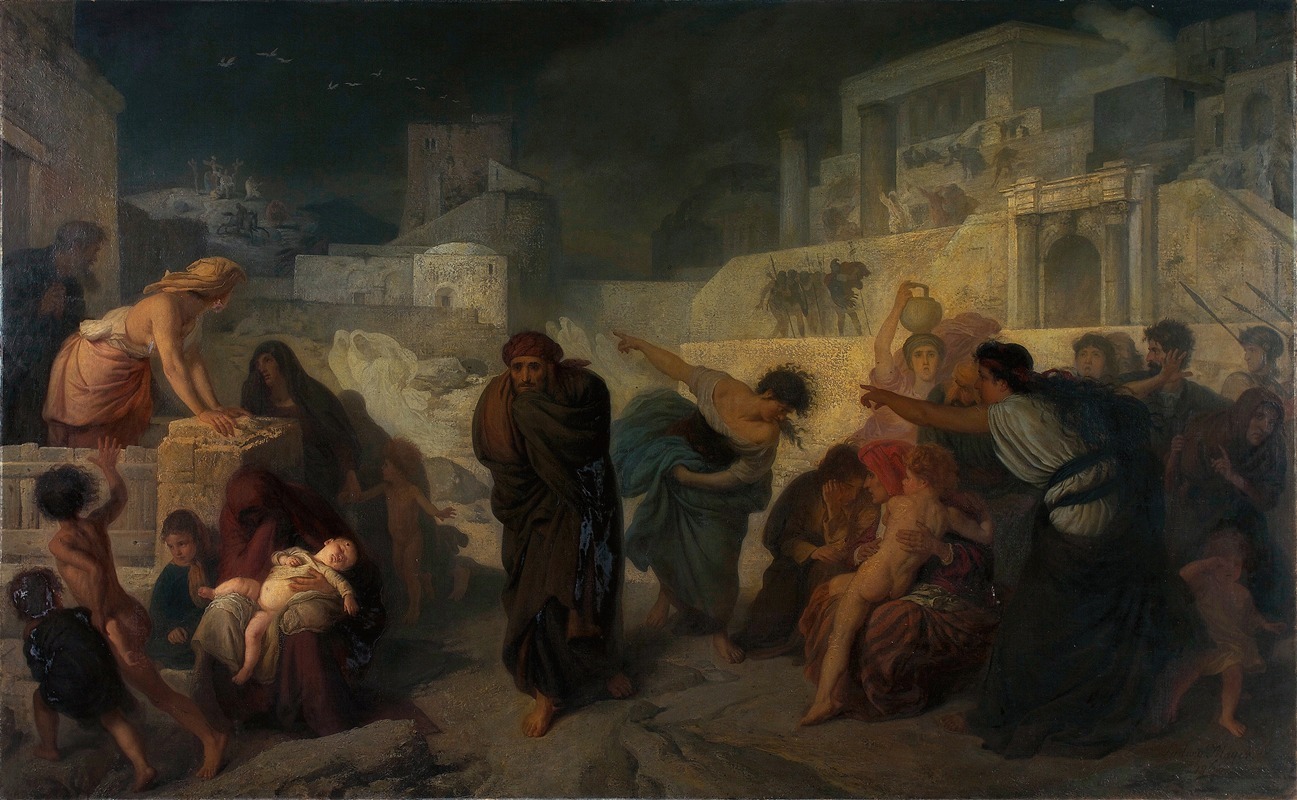 Jerusalem after Christ's death by Ludwig Mayer, 1866 — digital art print download