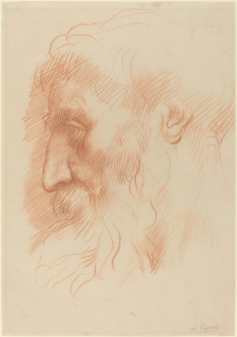 Study of a Man's Head by Альфонс Легро — digital art print download