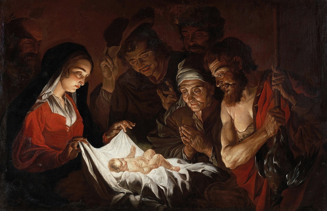 Adoration of the Shepherds — Matthias Stom