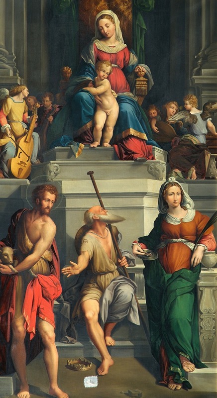 Madonna enthroned with saints by Monogrammist ED — digital art print download